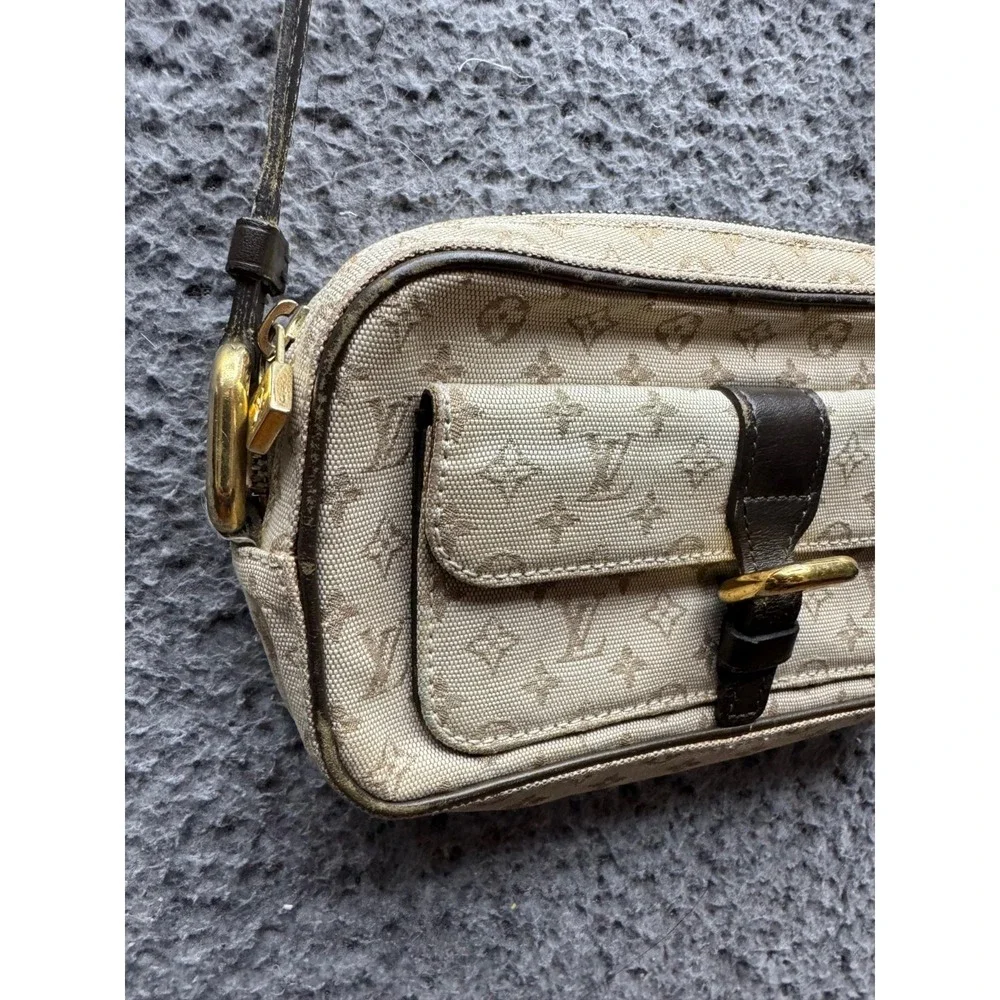 Louis Vuitton LV Monogram Mini Lin Canvas Leather Juliette Crossbody Bag Beige - Picture 5 of 16